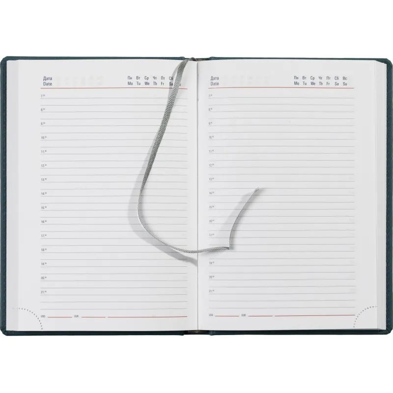 Ежедневник недатированный бирюзовый,А5,143х210мм,176л,ATTACHE Сиам