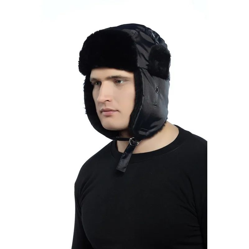 Шапка-ушанка (тк.Оксфорд)т.син (р.60)