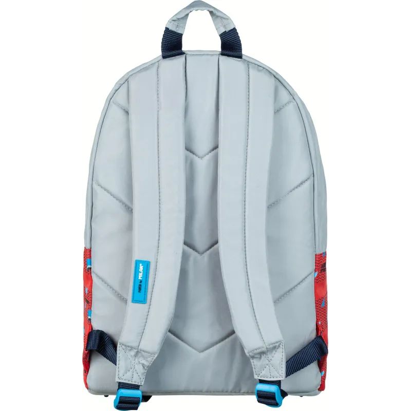 Рюкзак школьный Milan Shark Attack красно-серый, 41х30х18 см,624605SRT