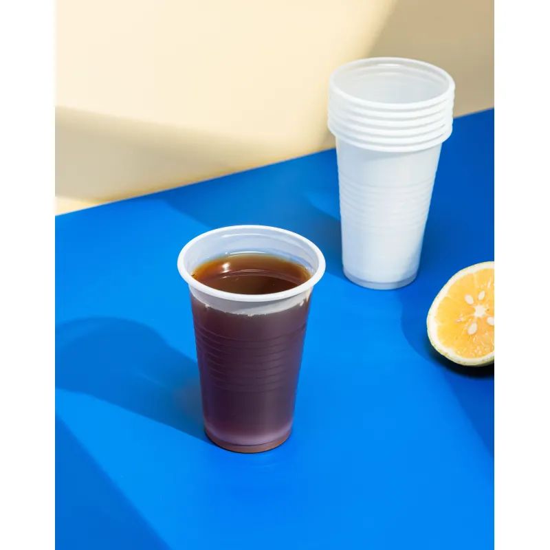 Стакан одноразовый 200мл белый, для хол/гор., бюджет, КОМУС ПП 100шт/уп