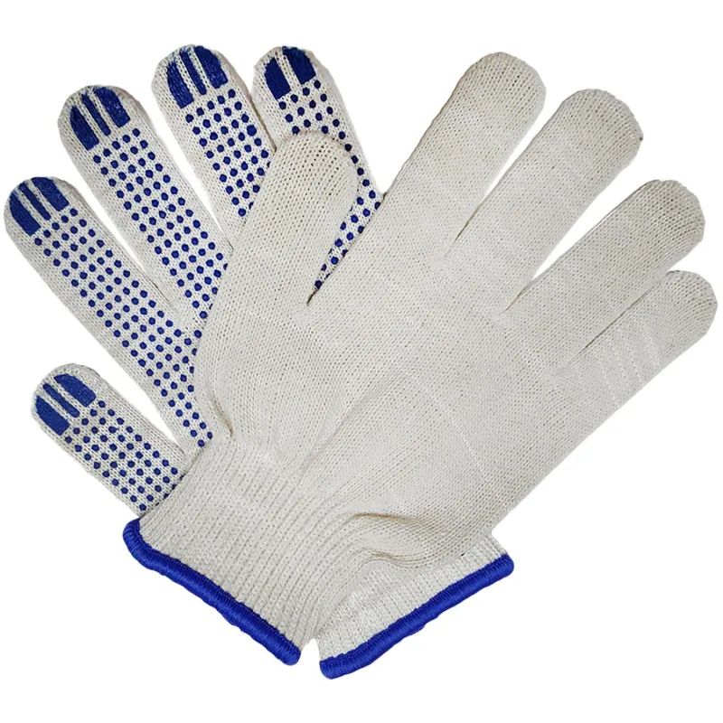 Перчатки защитные трикотажные ПВХ Точка 6 нитей 62г 10 кл руч овер 10пар/уп