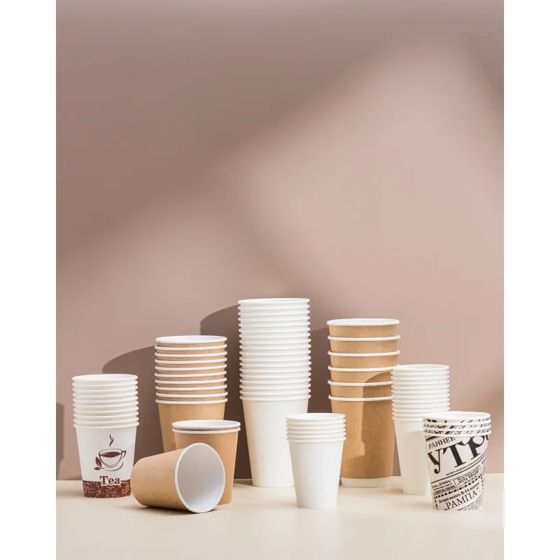 Стакан одноразовый бум 1-сл. d-80мм 250мл белый КОМУС 50шт/уп