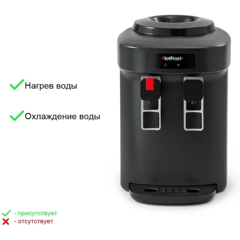 Кулер для воды HotFrost D65EN чёрный, электронное охлаждение, настольный