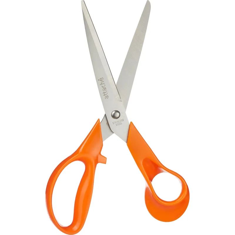 Ножницы 203 мм с пластиковыми оранжевыми эллиптическими ручками