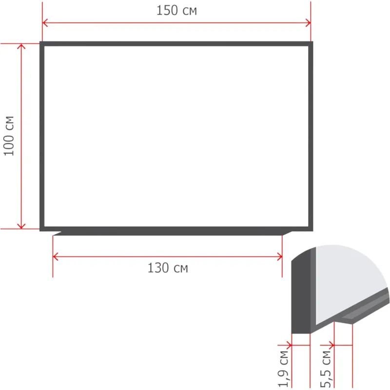Доска магнитно-меловая 1-эл. Attache Loft 100x150 см черный