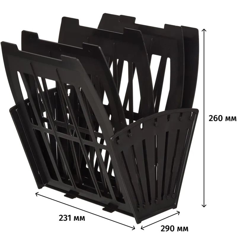 Лоток вертикальный Attache веер 4отделения 5секций черный