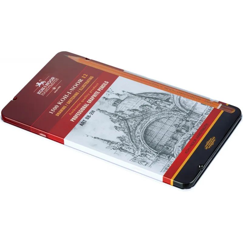 Набор карандашей черногр KOH-I-NOOR 1502/II 8B-2H 12шт./наб.,б/ласт, Чехия