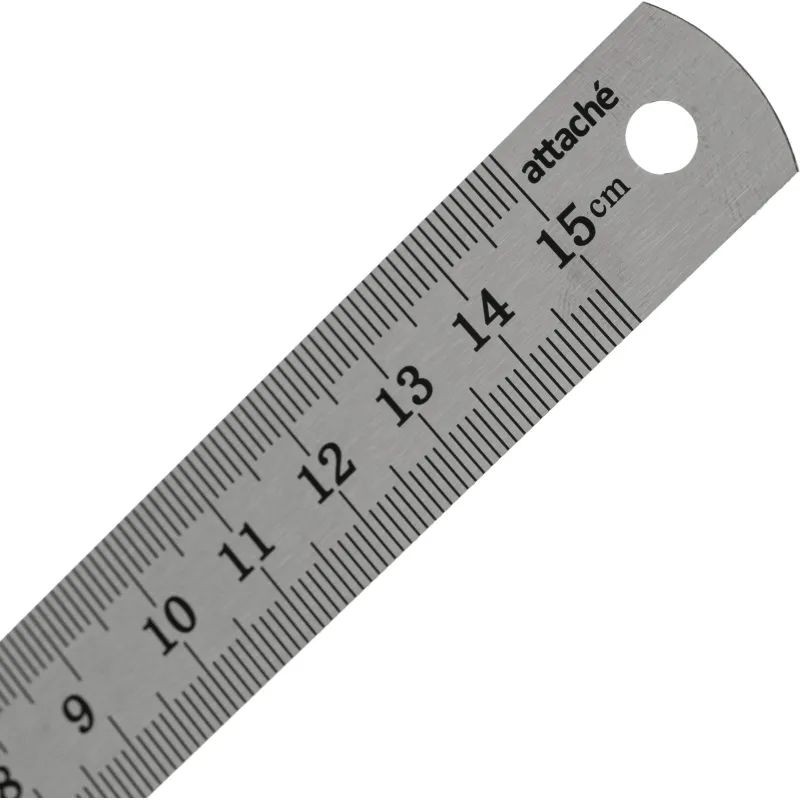 Линейка металлическая 15 см Attache