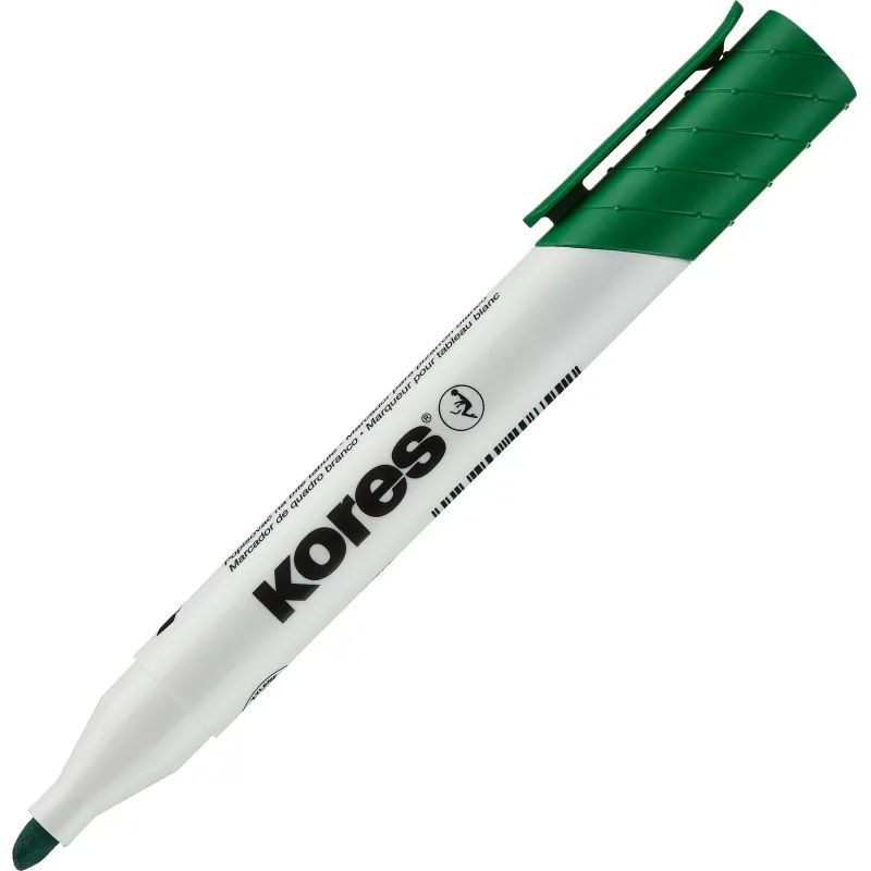 Маркер для белых досок KORES зеленый 3-5 мм скошенный наконечник 20855