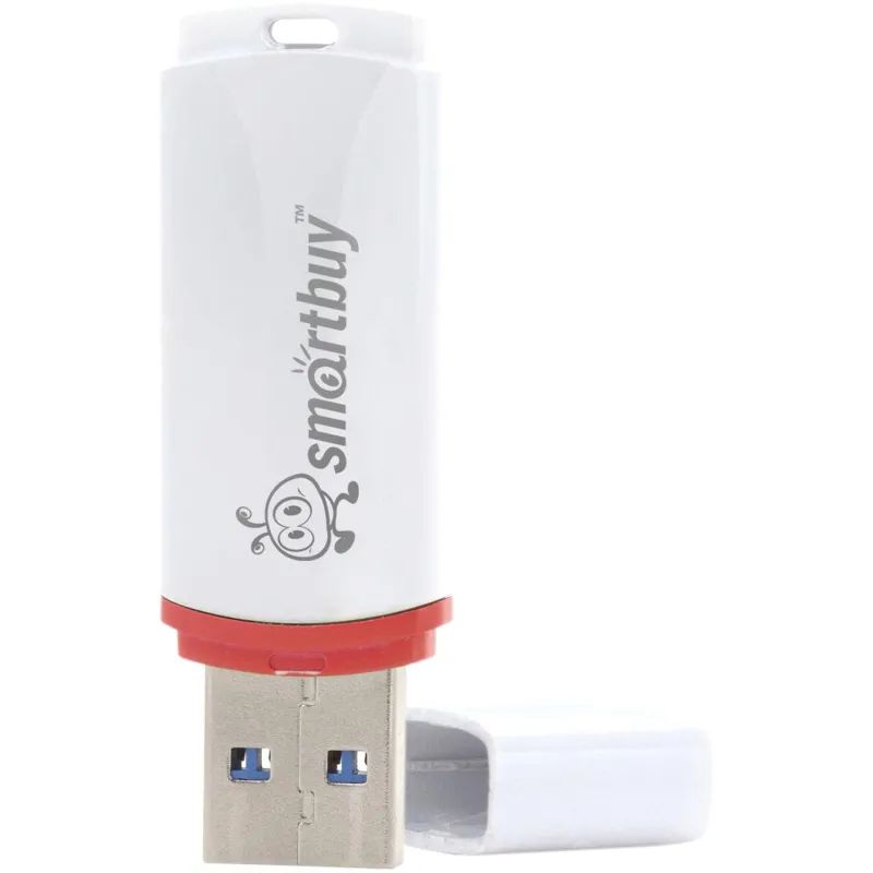 Флеш-память Smartbuy Crown, 64Gb, USB 2.0, бел, SB64GBCRW-W