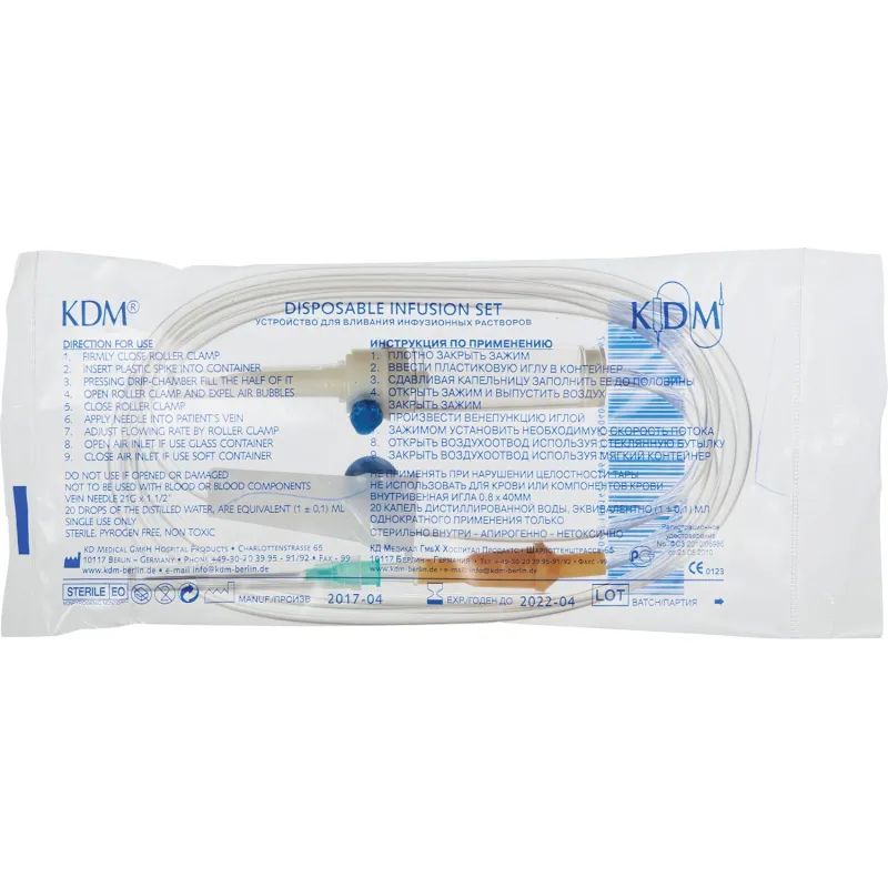 Система для в/в вливания инф.растворов (пластик. игла), KDM