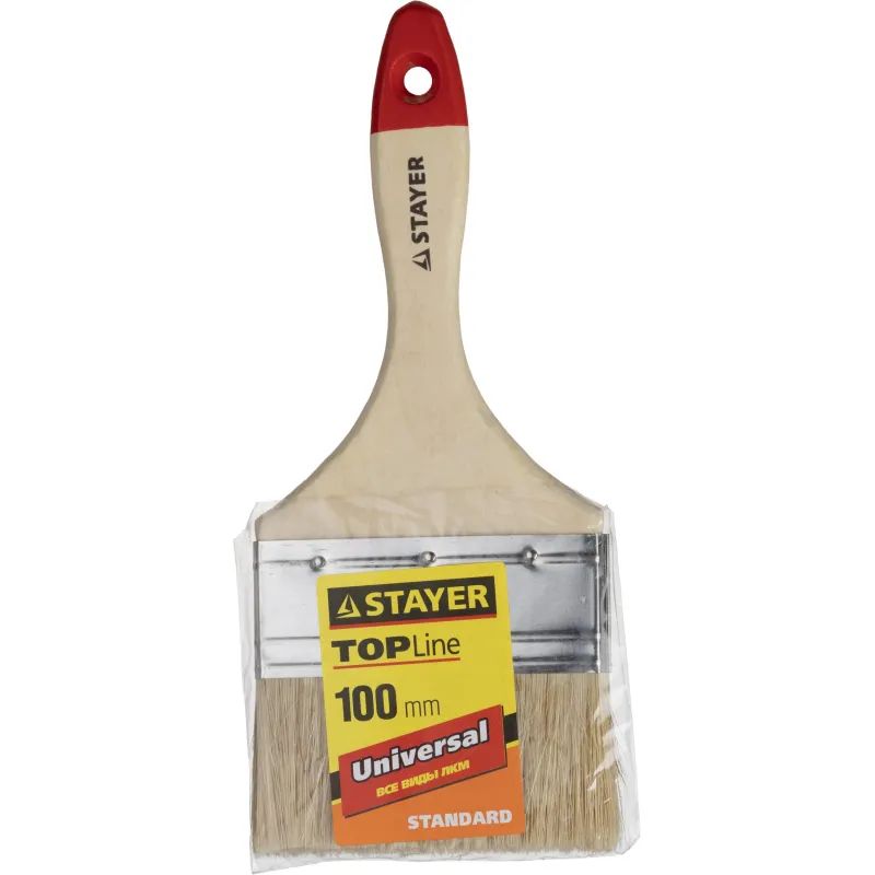 Кисть плоская 4&quot;/100 мм, натур.щетина STAYER 0101-100