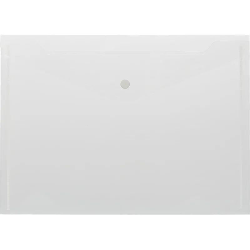 Папка-конверт на кнопке КНК 180 бесцв. прз. 10шт/уп