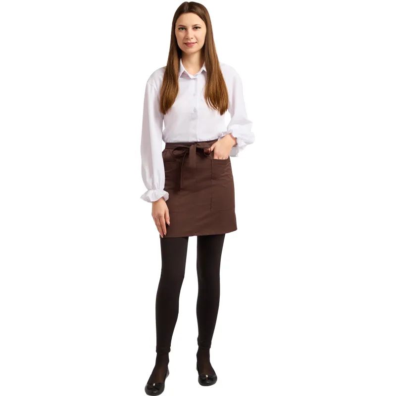 Фартук официанта универсальный коричневый (короткий)