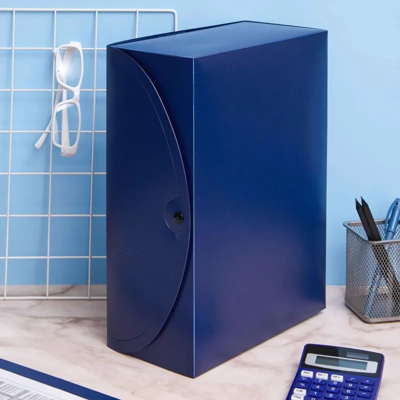 Короб архивный на кнопке Attache 120 мм пластик,синий