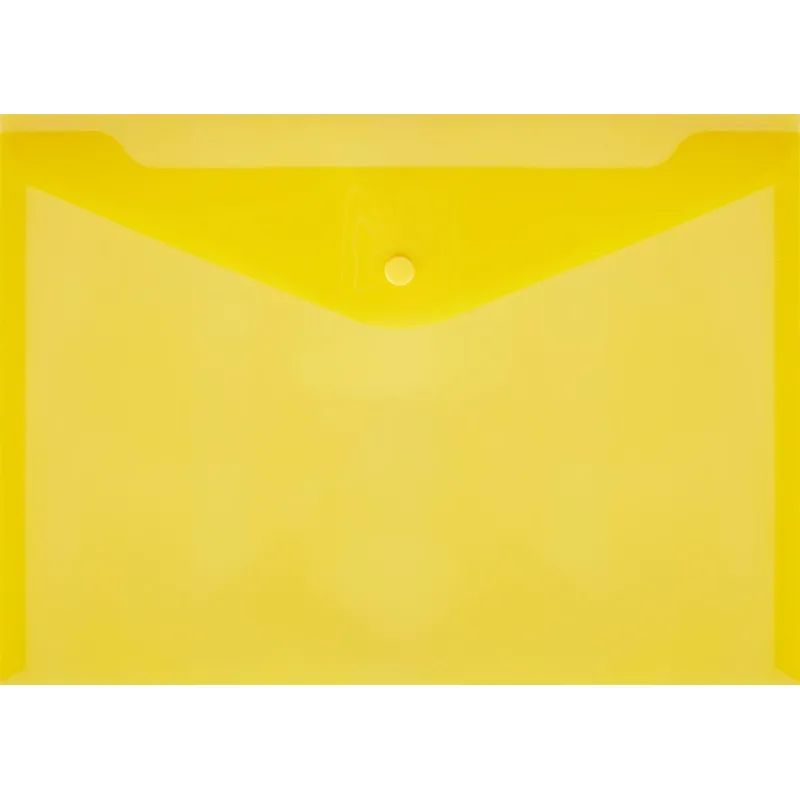 Папка-конверт на кнопке КНК 180 желтый прз. 10шт/уп