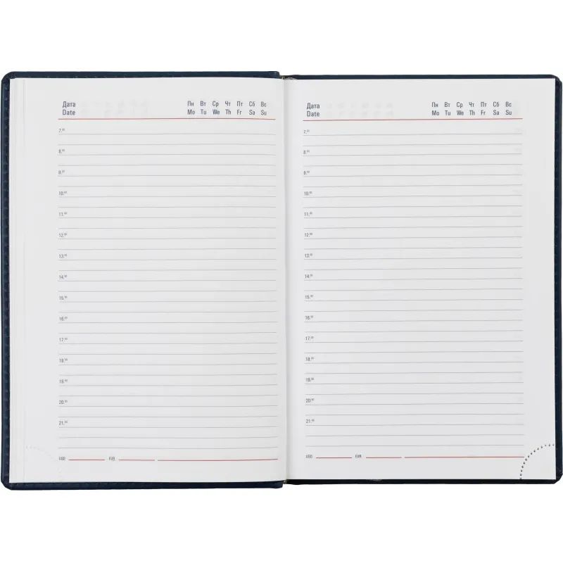 Ежедневник недатированный синий,А5,143х210мм,176л,ATTACHE Сиам
