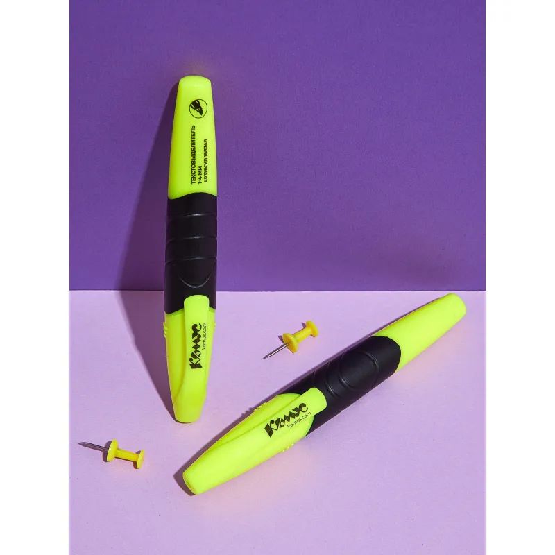 Маркер текстовыделитель КОМУС HY2396 желтый 1-4мм