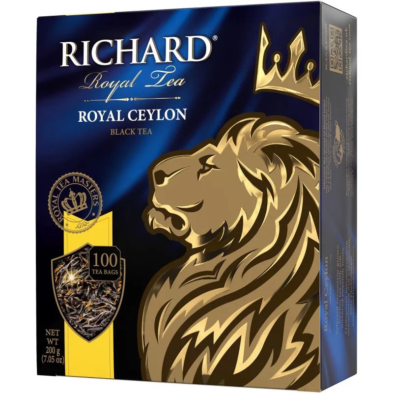 Чай Richard Royal Ceylon черный в пакетиках 2гx100шт 61066, 13936