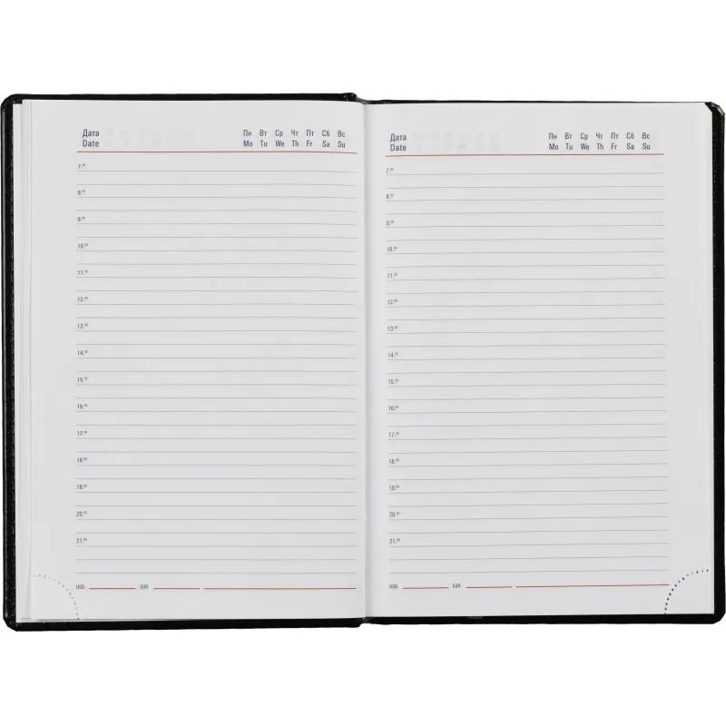 Ежедневник недатированный черный,А5,143х210мм,176л,ATTACHE Каньон