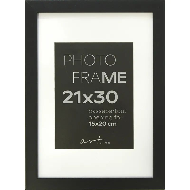 Рамка пластиковая с паспарту Gloria Black 21x30 37