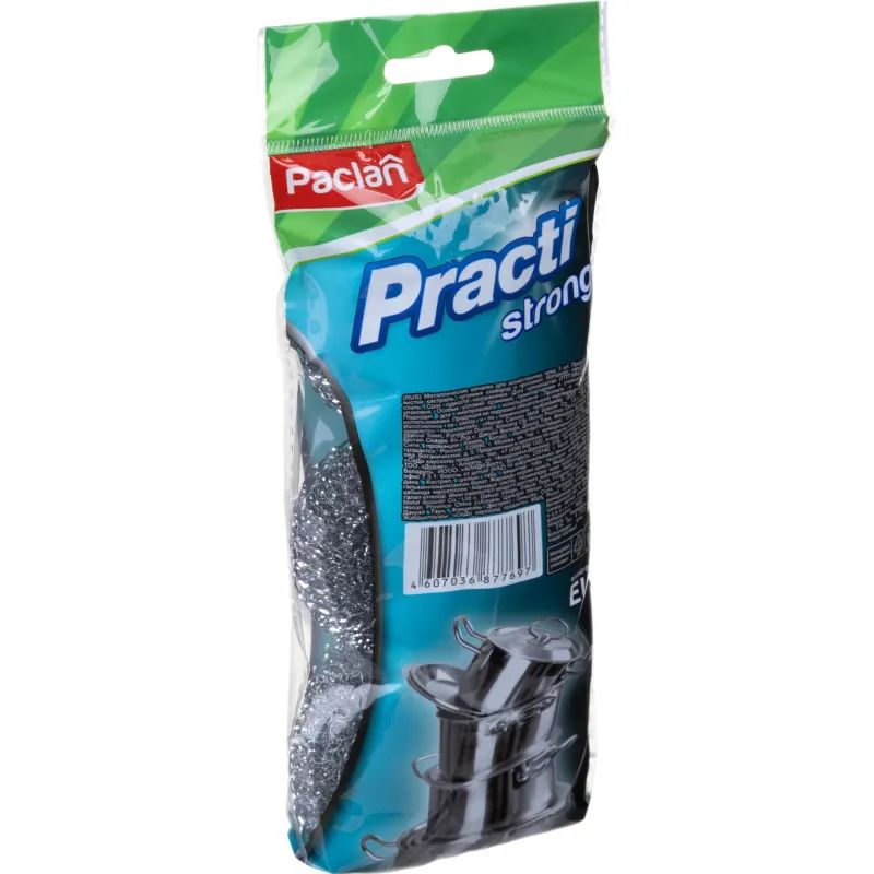 Губка-мочалка металлическая средняя D=7,5 см. вес=14гр. 3шт./уп. PACLAN