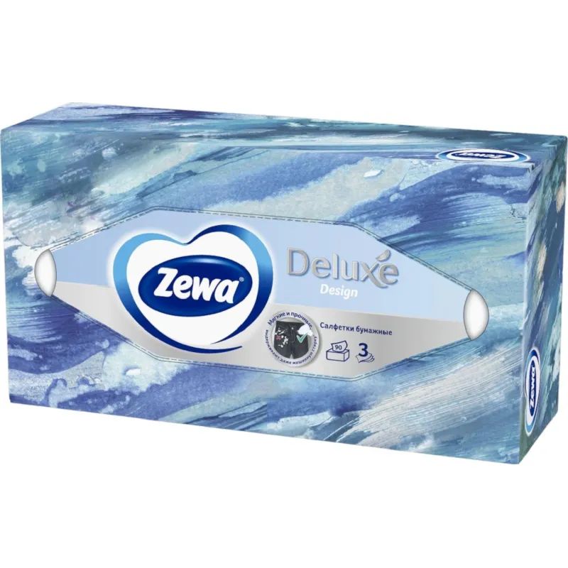 Салфетки косметические ZEWA-Deluxe 28420/3849 3-сл.90шт./уп.