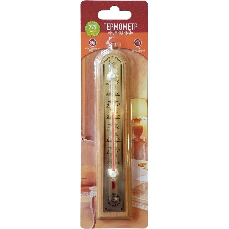 Термометр комнатный 3,9х18,8см., светлое дерево (466106)