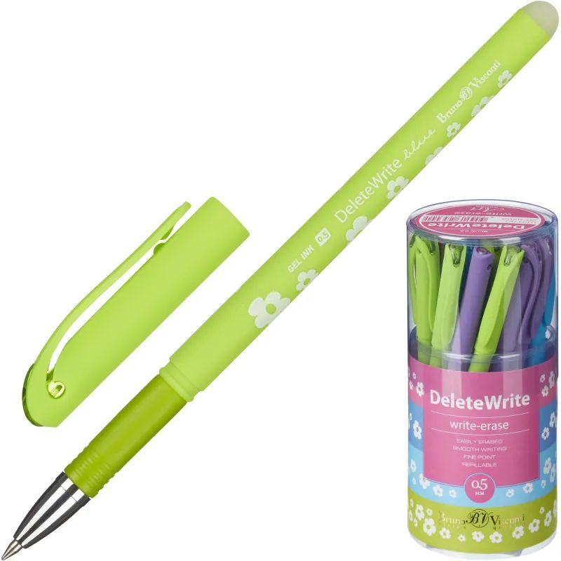 Ручка гелевая BV DeleteWrite Art Цветочки пиши-стирай 0,5мм в ассор 20-0202