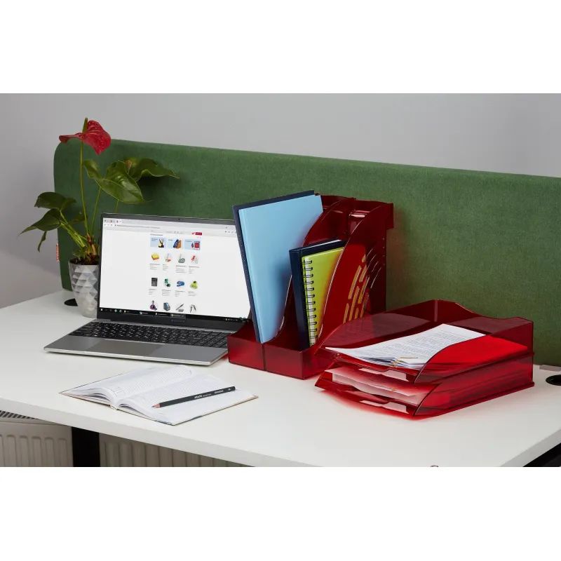 Лоток горизонтальный ATTACHE Яркий Офис 340х250х60 тонированный красный