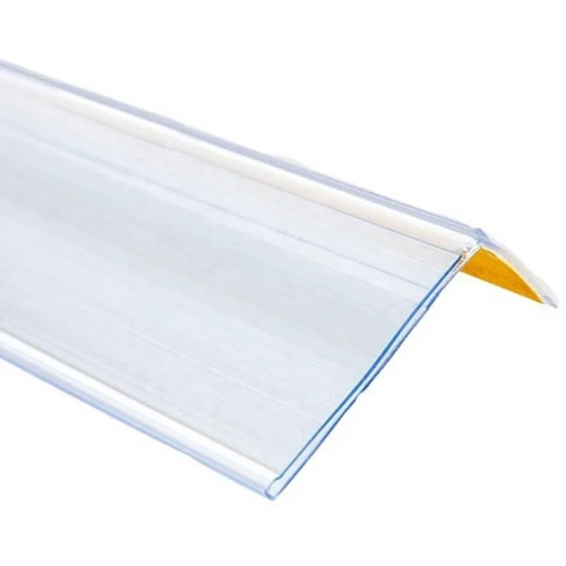 Ценникодержатель полочный самокл. под угл. 15°, прозр., 1000мм, 50 шт/уп