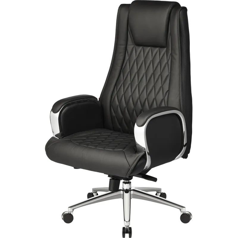 Кресло BN_Jl_Руководителя Echair-518 ML кожа черная, хром