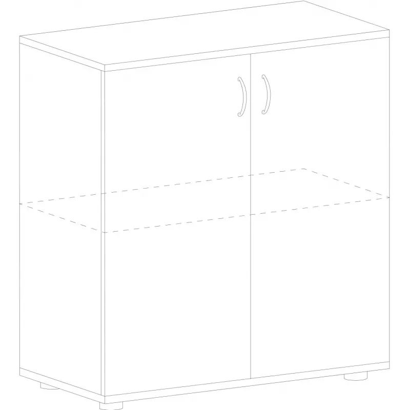 Шкаф IN Рондо закрытый низкий Ш-52 береза 804х450х753