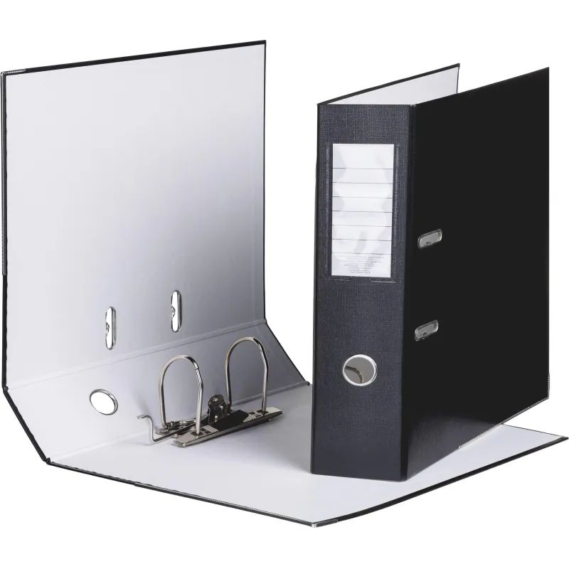 Папка-регистратор ,80 мм Элементари,черны Экономи,мет уголк,ПБП1,карм.кор