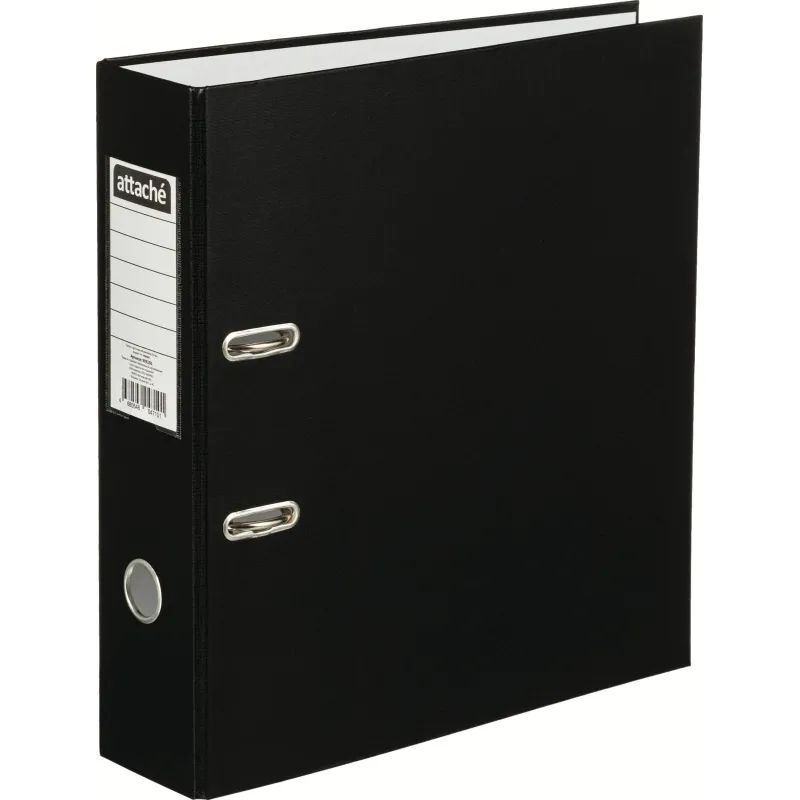 Папка-регистратор 80 мм Attache , черный Экономи,ПБП1,карм.кор
