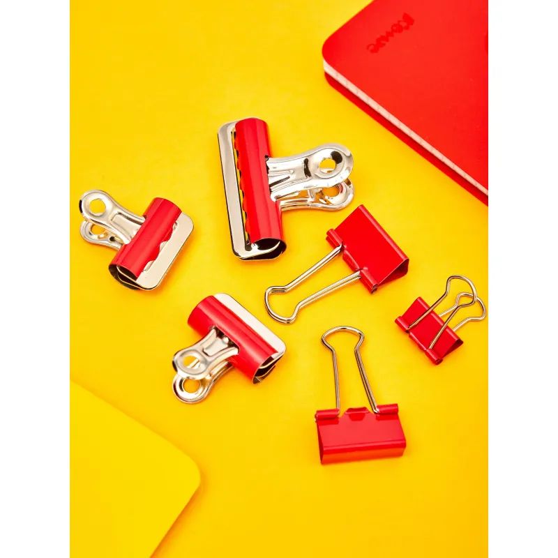 Зажимы для бумаг 19мм 48шт./уп. Комус цветные, в пласт. боксе