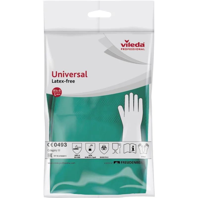 Перчатки резиновые Vileda Profes нитрил зеленый рL 100802/174383,ПС