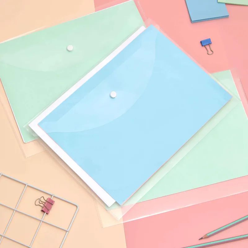 Папка-конверт на кнопке Attache Economy А4 100мкм прозрачный 10шт в уп