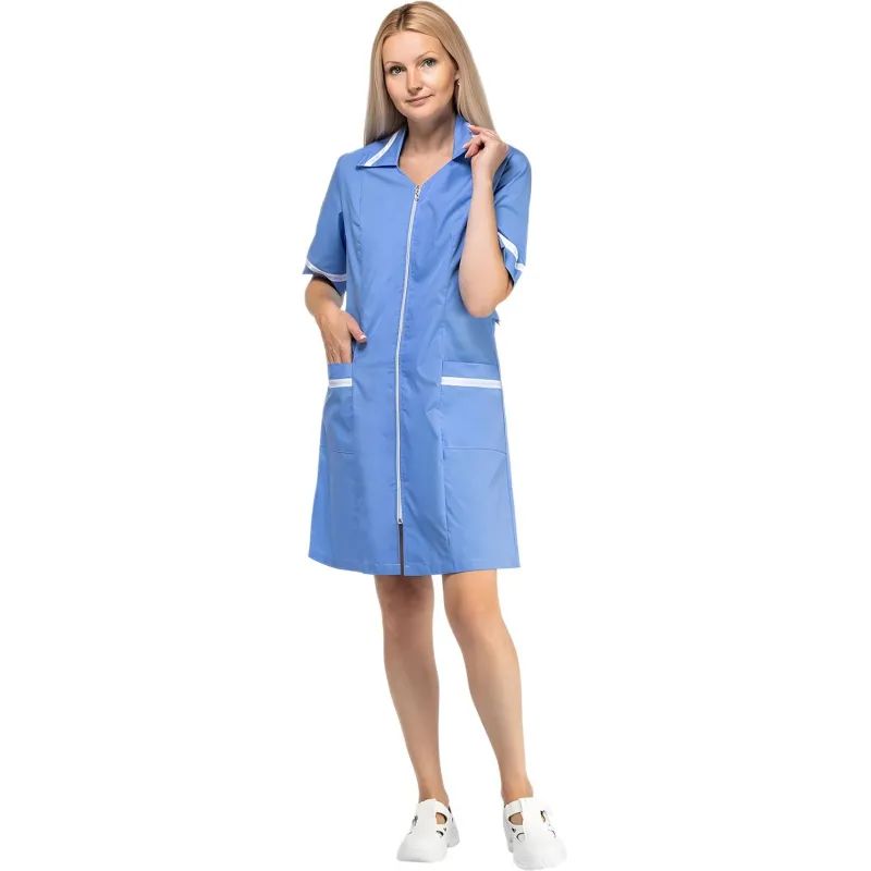 Халат для медицинского персонала м09-ХЛ серо-голуб (р.52-54) 158-164