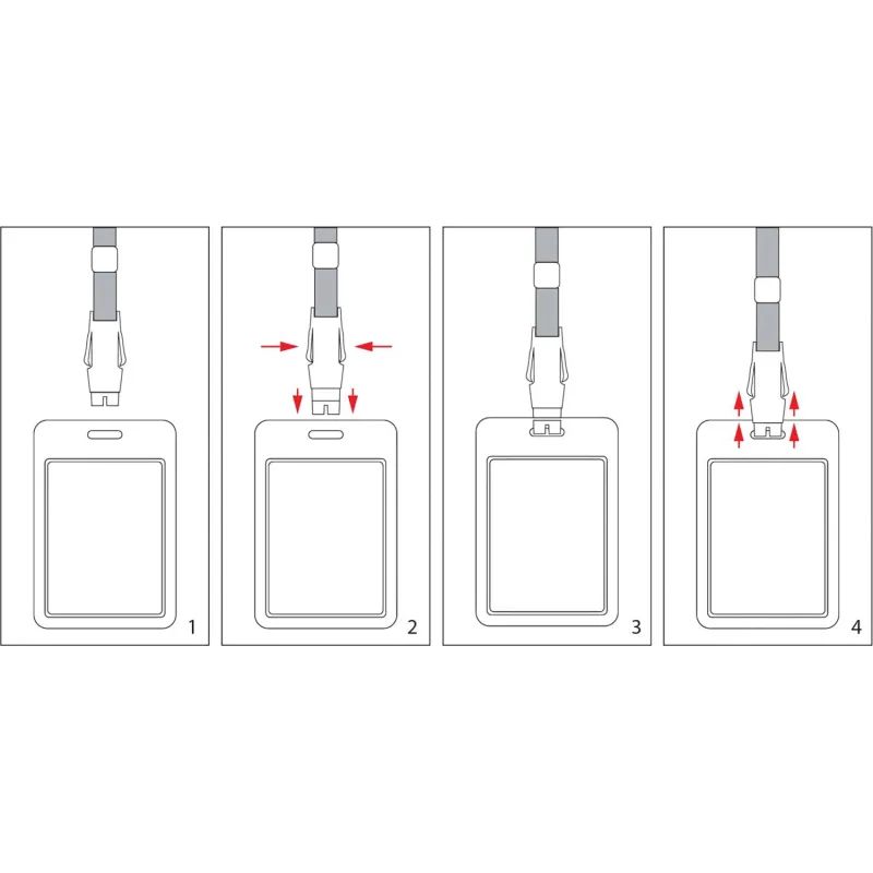 Держатель для бейджа c пластиковым замком синий  Attache K-1022