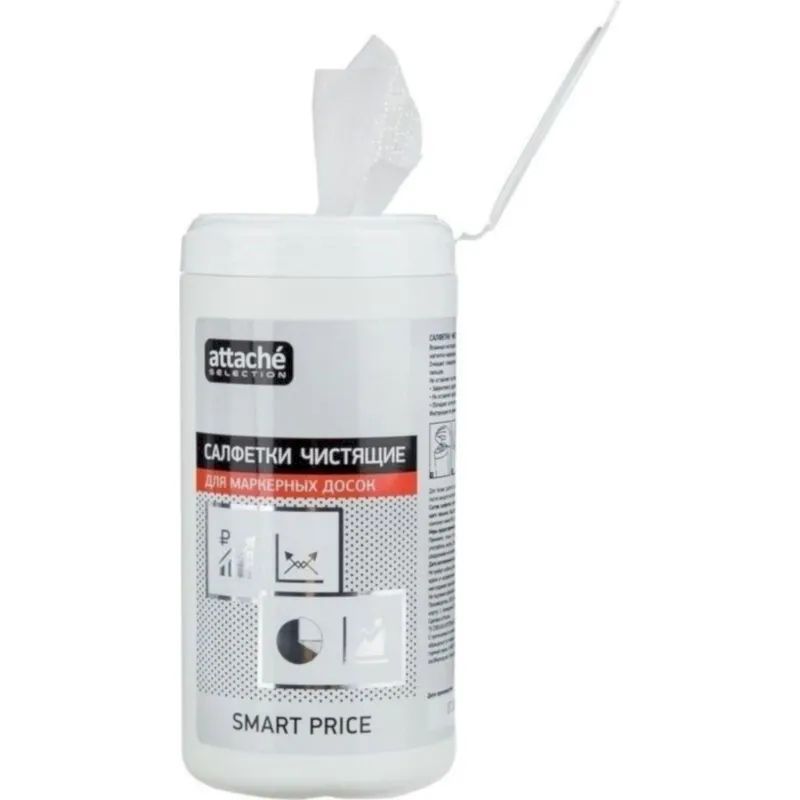 Салфетки для маркерных досок Attache Selection White Board Clean влаж