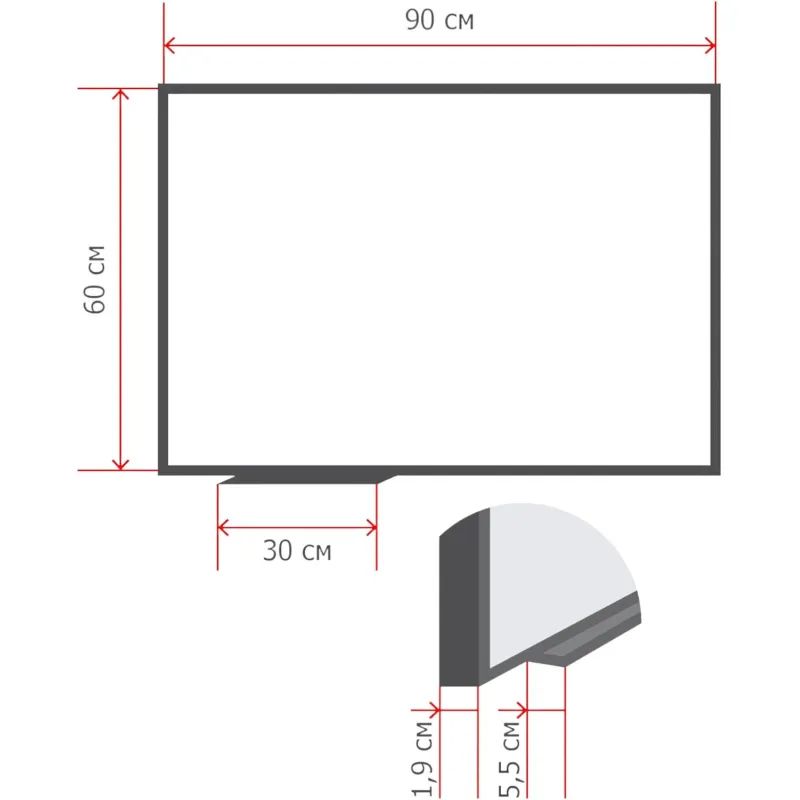 Доска магнитно-маркерная 1-элементная 60х90 (Мет.Проф., Стапь) Ф-60