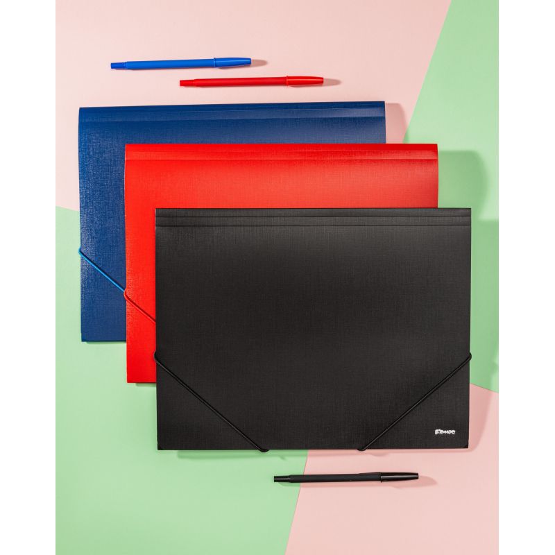 Папка на резинках Комус Шелк красная