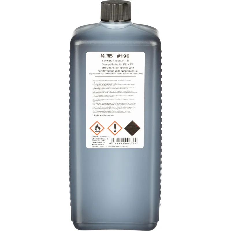 Краска штемпельная универс. 196Еч для полиэтилена, пластика, чёрная 1л Герм