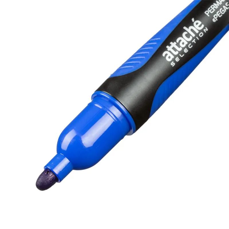 Маркер перманентный Attache Selection Pegas синий, 2-5мм