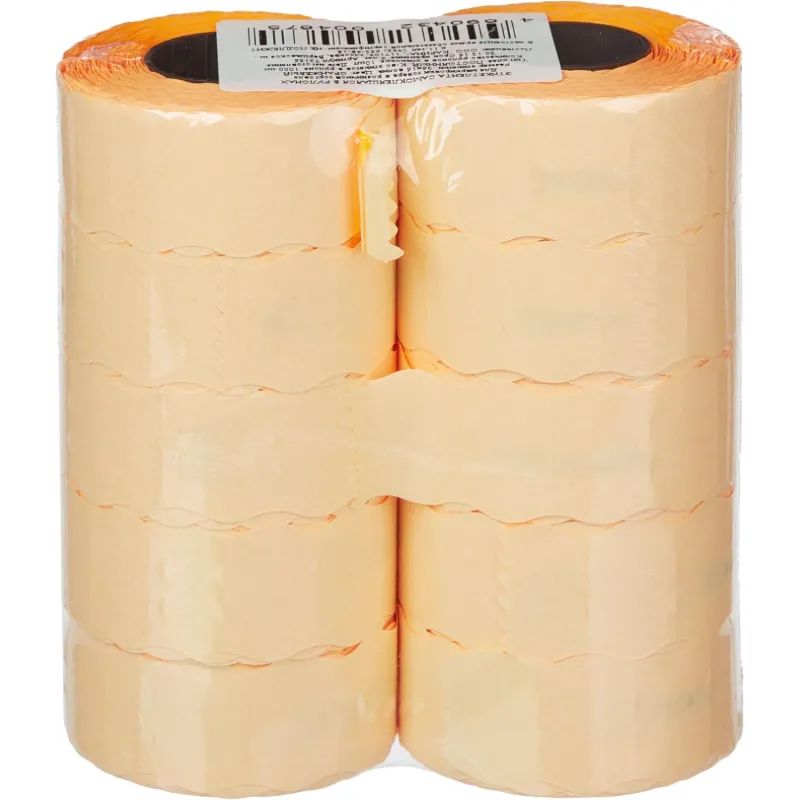 Этикет-лента 26х16 оранж волна 1000шт/рул 10рул/уп