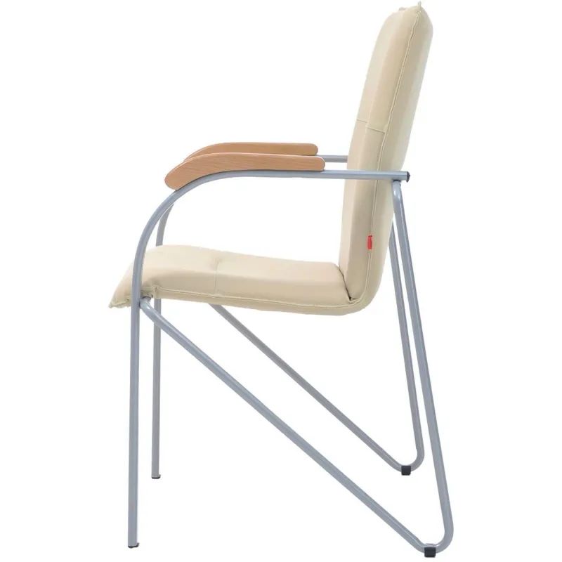 Конференц-кресло FA_SAMBA Silver к/з светло-бежевый DO122/бук