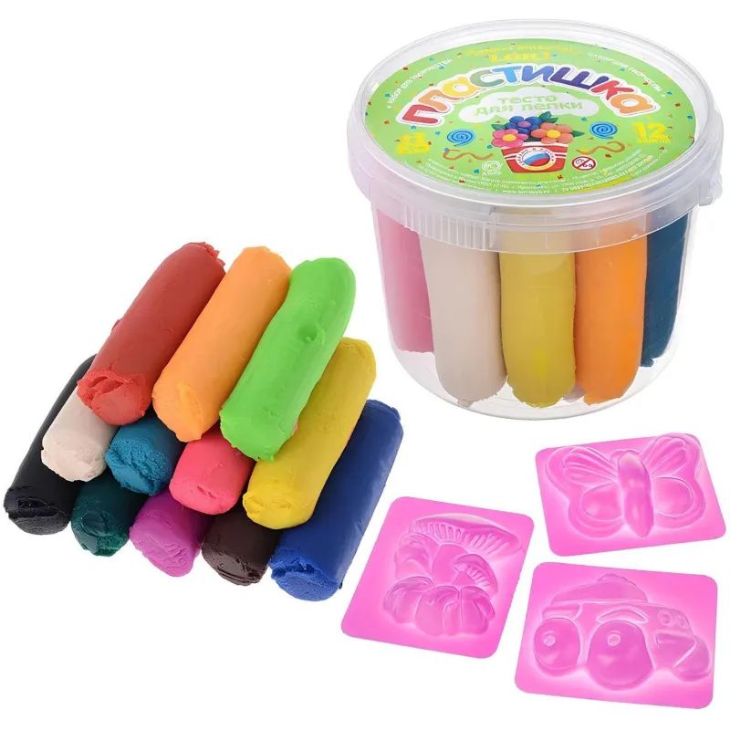Набор для лепки, тесто №3 12цв. Тдл-003