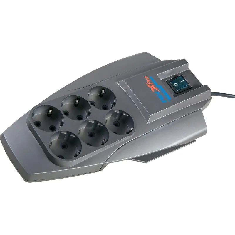 Сетевой фильтр PILOT X-Pro (6-4упр./1,8м/10А/650Дж/темно-серый)