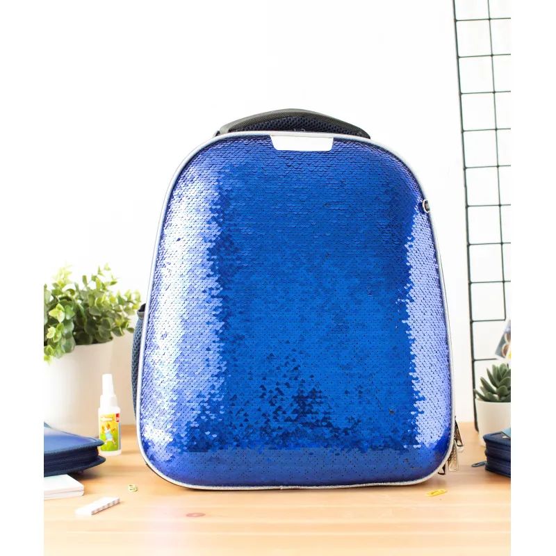 Ранец Комус Класс Sparkle Blue,эргоном. спинка, двусторонние пайетки